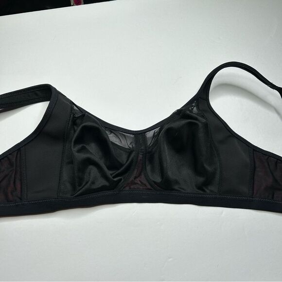Modern movement cheetah animal print unlined wireless Black and Red Lace Bra 34D - Picture 4 of 7